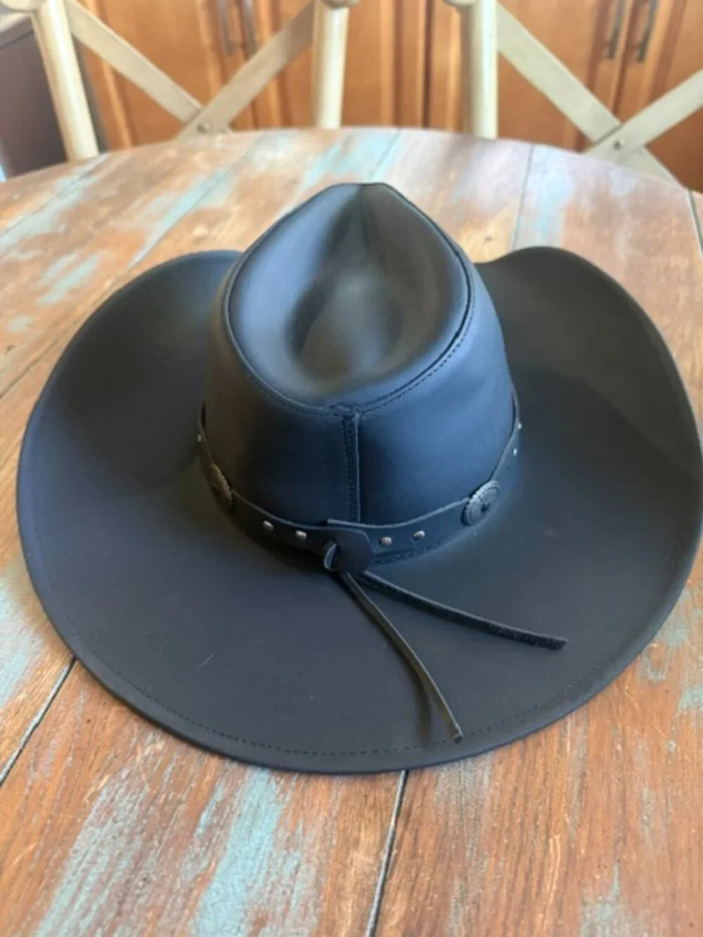 Stetson Rodeo Dr. Roxbury Black Leather Cowboy Hat - Size Small (Excellent!)